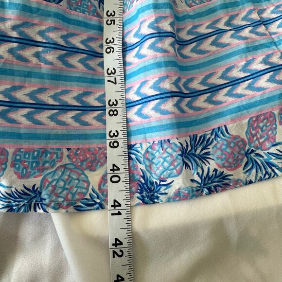 Simply Southern Wms M Blue Pineapple Print Cotton Midi Sun Dress Coastal Preppy - Picture 11 of 12